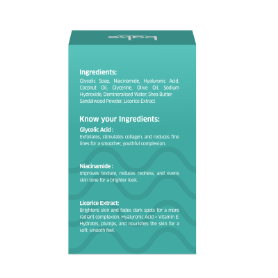 Bake Cosmetics: BAKE 8% Glycolic Acid Scrub Treatment Soap with Niacinamide (Pack of 2 - 100g x 2)