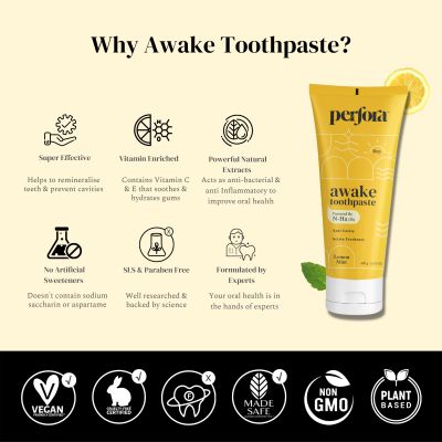 Perfora: Awake Toothpaste - Lemon Mint - 100gm