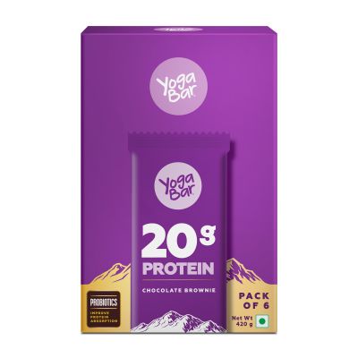 YogaBar: Chocolate Brownie Protein Bars - 360gm (Pack of 6)