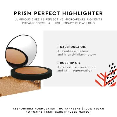 Kiro Beauty: Prism Perfect Highlighter Sandy rose - Pearly bronze - 9gm