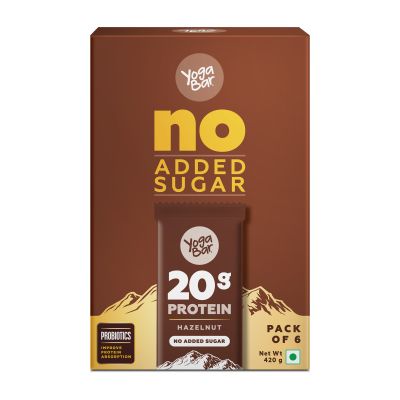 YogaBar: Hazelnut Toffee Protein Bars - 360gm (Pack of 6)