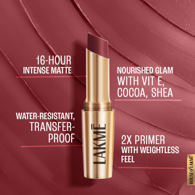 Lakme: 9 to 5 Powerplay Priming Matte Lipstick Rosy Sunday Lakme: 9 to 5 Powerplay Priming Matte Lipstick Rosy Sunday