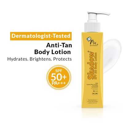 Fixderma: Shadow Sunscreen Body Lotion with SPF 50 PA+++ & 2% Niacinamide -  200 ml