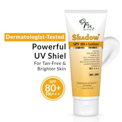 Fixderma: Shadow Sunscreen SPF 80+ PA++++ Lotion Oily Skin & Dry Skin - 75ml