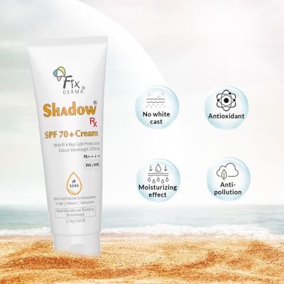 Fixderma: Shadow RX Sunscreen SPF 70+ Cream  - 75gm