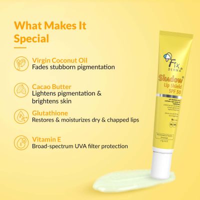 Fixderma: Shadow SPF 50 Lip Shield Pa+++ Lip Balm  - 15gm