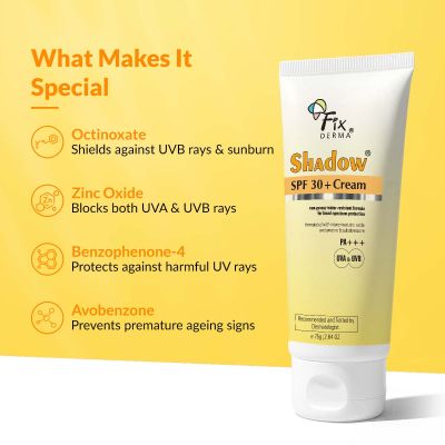 Fixderma: Shadow Sunscreen SPF 30+ PA+++ Cream  - 75g