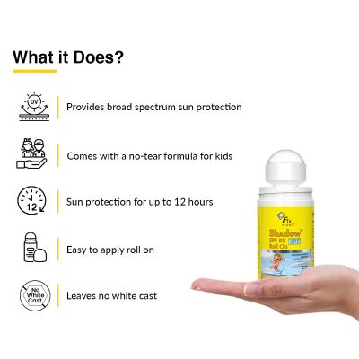 Fixderma: Shadow SPF 50 Kids Roll On Sunscreen PA+++ - 30gm