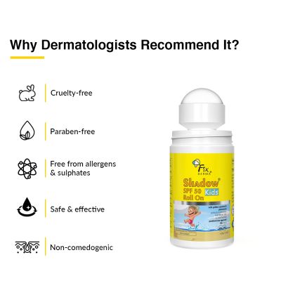Fixderma: Shadow SPF 50 Kids Roll On Sunscreen PA+++ - 30gm