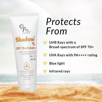 Fixderma: Shadow RX Sunscreen SPF 70+ Cream  - 75gm