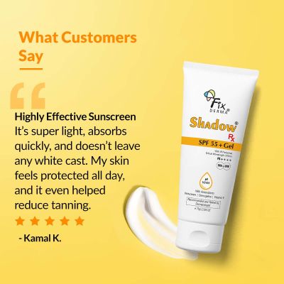 Fixderma: Shadow RX Sunscreen SPF 55+ Gel PA+++  - 75gm