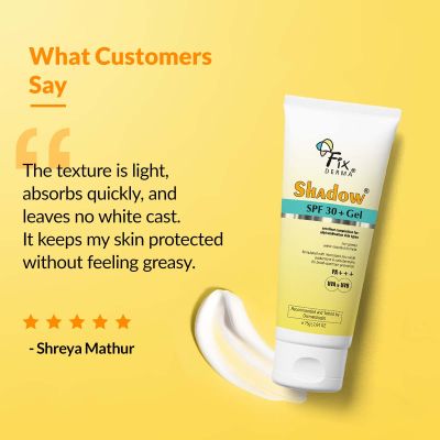 Fixderma: Shadow SPF 30+ PA+++ Sunscreen Gel - 75gm