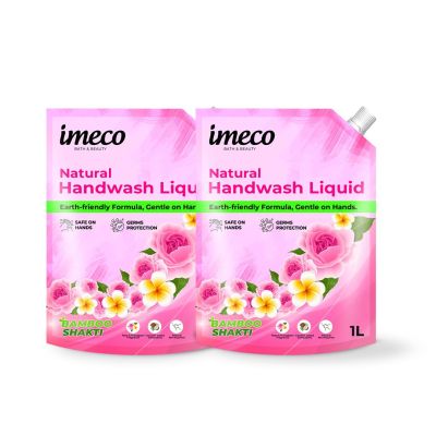 IMECO: Bamboo Handwash Liquid | 99.9% Germs Protection | 1L Pouch | Pack of 2