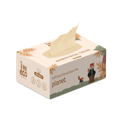 IMECO: Bamboo Facial Tissue | Soft & Highly Absorbent | 2-Ply | 100 Pulls Per Pack | Pack of 1