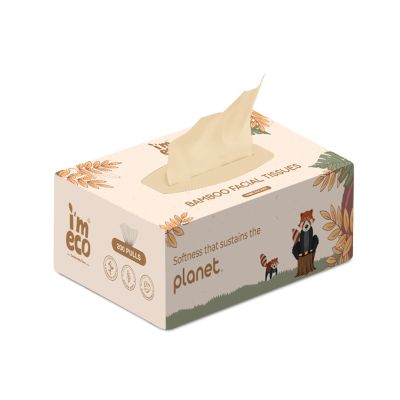 IMECO: Bamboo Facial Tissue | Soft & Highly Absorbent | 2-Ply | 200 Pulls Per Pack | Pack of 1