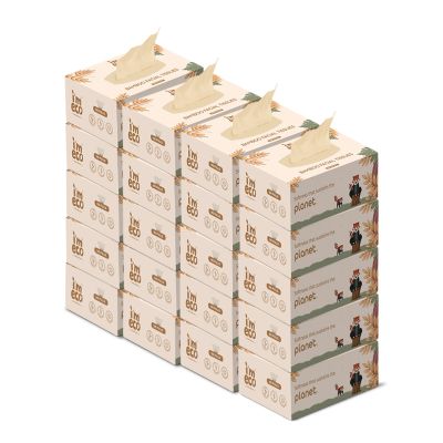 IMECO: Bamboo Facial Tissue | Soft & Highly Absorbent | 2-Ply | 100 Pulls Per Pack | Pack of 20