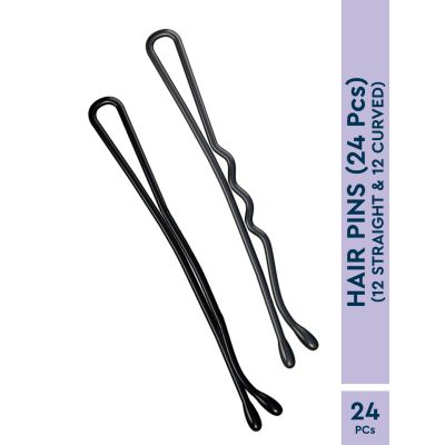 GUBB: Hair Pin 4.5Cm 24 Pcs (12 Pcs Straight & 12 Curved)