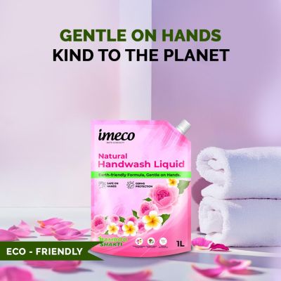 IMECO: Bamboo Handwash Liquid | 99.9% Germs Protection | 1L Pouch | Pack of 3