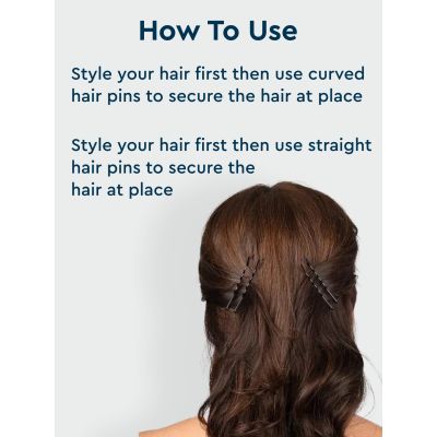 GUBB: Hair Pin 4.5Cm 24 Pcs (12 Pcs Straight & 12 Curved)