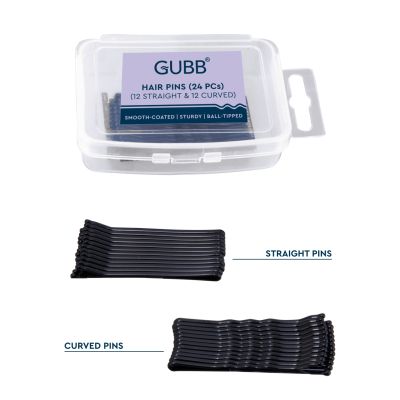 GUBB: Hair Pin 4.5Cm 24 Pcs (12 Pcs Straight & 12 Curved)
