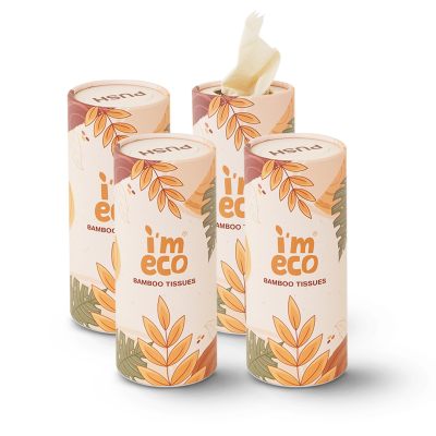 IMECO: Bamboo Car Tissue  | 50 Pulls Per Pack | Pack of 4