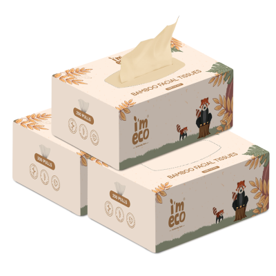 IMECO: Bamboo Facial Tissue | Soft & Highly Absorbent | 2-Ply | 200 Pulls Per Pack | Pack of 3