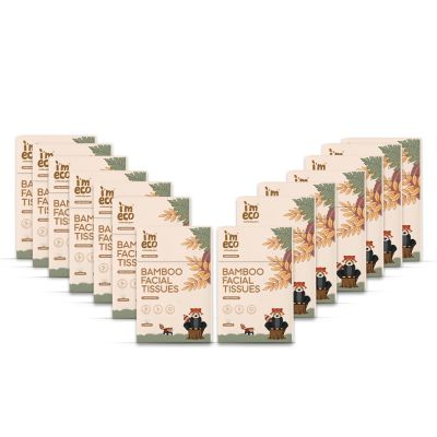 IMECO: Bamboo Pocket Tissue | Ultra-Soft Travel Friendly Facial Wipe | 10 Pulls Per Pack | Pack of 15
