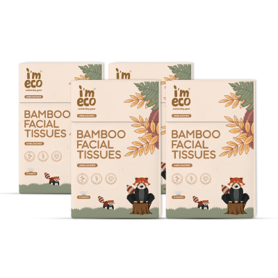 IMECO: Bamboo Pocket Tissue | Ultra-Soft Travel Friendly Facial Wipe | 10 Pulls Per Pack | Pack of 4