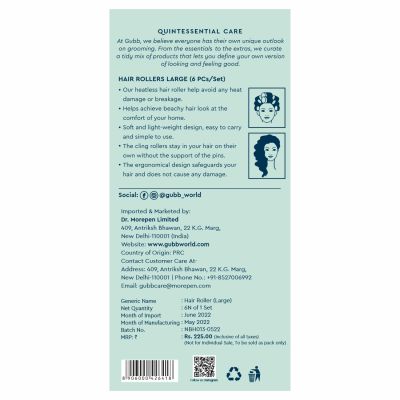 GUBB: Hair Rollers Large -6Pcs