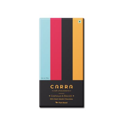 Carra: Cashews & Biscotti in 55% Dark Chocolate 50gm each
