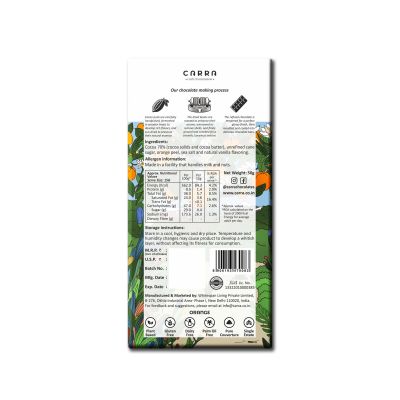 Carra: Orange in 70% Dark Chocolate 50gm each