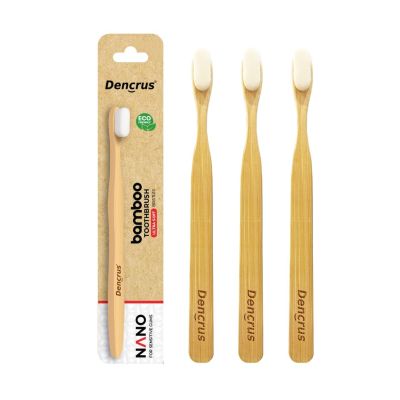 DENCRUS: Nano bamboo Toothbrush | 100% Natural Bamboo Toothbrush | Pack of 3