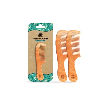 IMECO: Wide Tooth Neem Wood Comb | Neem Comb | Unisex | Pack of 2