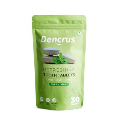 DENCRUS: Tooth Tablets | REFRESHING MINT Flavour | 30 Tablets