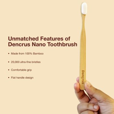 DENCRUS: Nano bamboo Toothbrush | 100% Natural Bamboo Toothbrush | Pack of 3