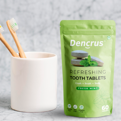 DENCRUS: Tooth Tablets | REFRESHING MINT Flavour | 30 Tablets