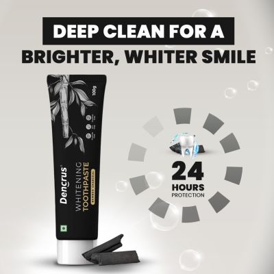 DENCRUS: Charcoal Toothpaste | Fluoride-Free | 100gm