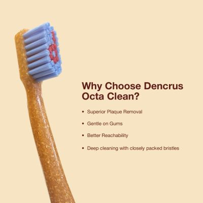 DENCRUS: Charcoal Toothpaste And Octa Clean Bamboo Toothbrush Pack of 2 Combo | Charcoal Oral Care Combo