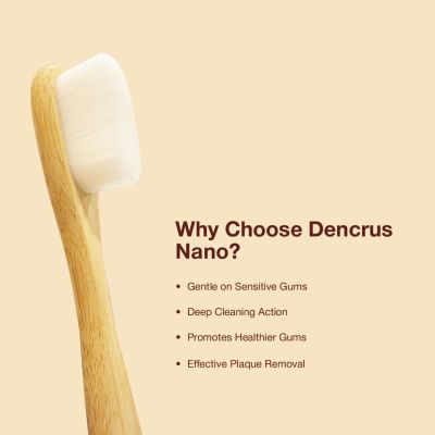 DENCRUS: Nano bamboo Toothbrush | 100% Natural Bamboo Toothbrush for Sensitive Gums & Teeth | Pack of 1
