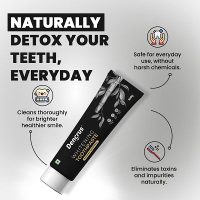 DENCRUS: Charcoal Toothpaste | Fluoride-Free | 100gm
