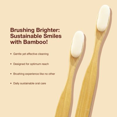 DENCRUS: Nano bamboo Toothbrush | 100% Natural Bamboo Toothbrush | Pack of 4