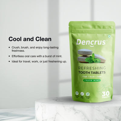 DENCRUS: Tooth Tablets | REFRESHING MINT Flavour | 30 Tablets