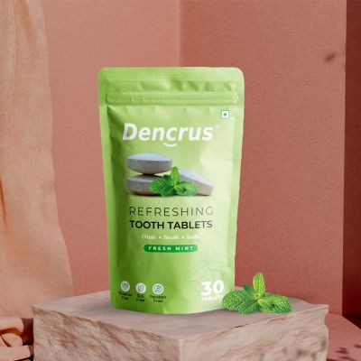 DENCRUS: Tooth Tablets | REFRESHING MINT Flavour | 30 Tablets