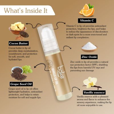 Bake Cosmetics: 2% Vitamin C Vanilla Lip Balm Oil SPF 25 PA+++