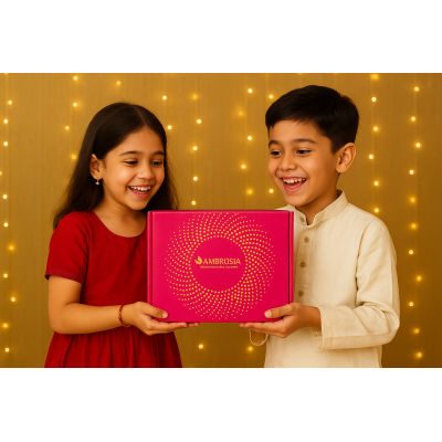 Ambrosia: Trail Mixes Delight Rakhi Gift Hamper 320gm (each pack 40gm)