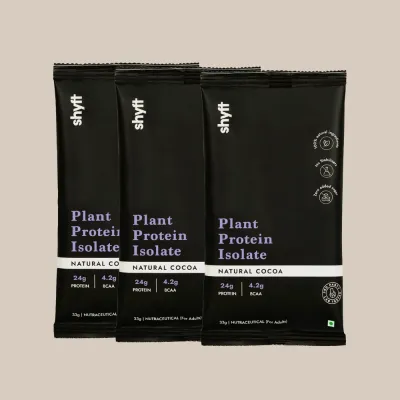 shyft: Plant Protein Isolate  Natural Cocoa | 33g (Pack of 3) shyft: Plant Protein Isolate  Natural Cocoa | 33g (Pack of 3)