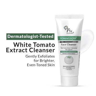 Fixderma: Tomaglow Face Cleanser with White Tomato Extract 4% Niacinamide Skin Brightening face wash 15gm