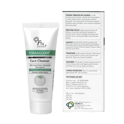 Fixderma: Tomaglow Face Cleanser with White Tomato Extract 4% Niacinamide Skin Brightening face wash 15gm