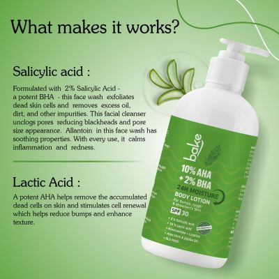 Bake Cosmetics: 10% AHA + 2% BHA Body Lotion SPF 30 PA+++