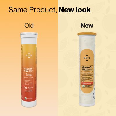 SETU: Setu Vitamin C: Fizz (15 Effervescent Tablets) | Supplements for Women & Men | Antioxidant-Rich to Helps Boost Immunity in Adults With Vitamin C Complex, Amla & Zinc (Orange)